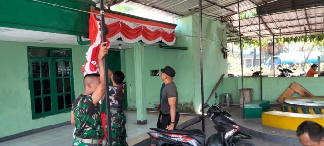 
 Pernak Pernik Merah Putih Hiasi Kodim 0830/SU Sambut HUT Kemerdekaan RI Ke 78