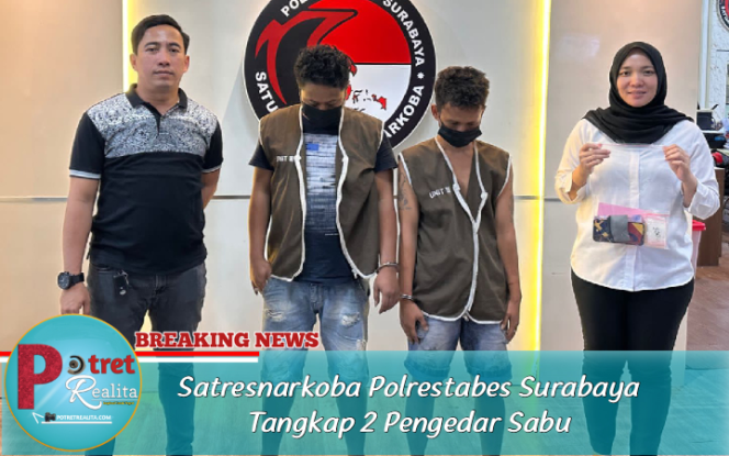 
 Satresnarkoba Polrestabes Surabaya Tangkap 2 Pengedar Sabu