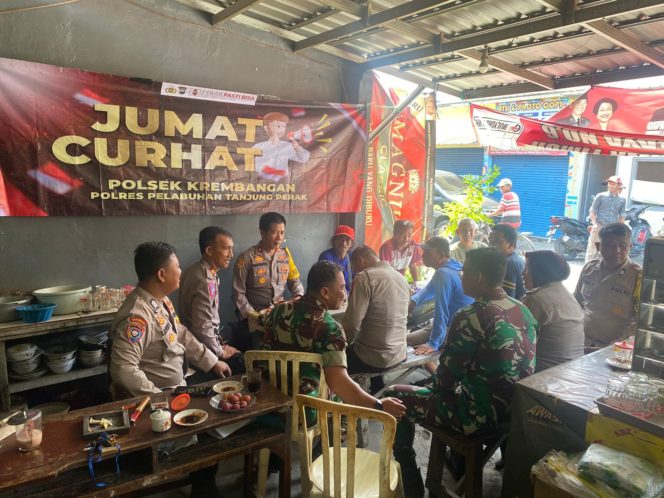 
 Polsek Krembangan Ajak Masyarakat Sukseskan Pilpres 2024 Saat Gelar Jum’at Curhat