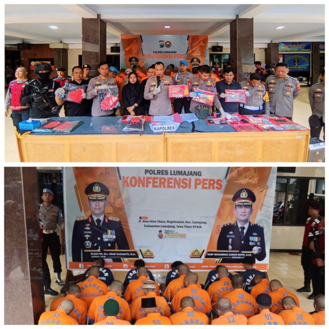 
 Polres Lumajang Berhasil Mengamankan Puluhan Tersangka Saat Operasi Pekat Semeru 2024