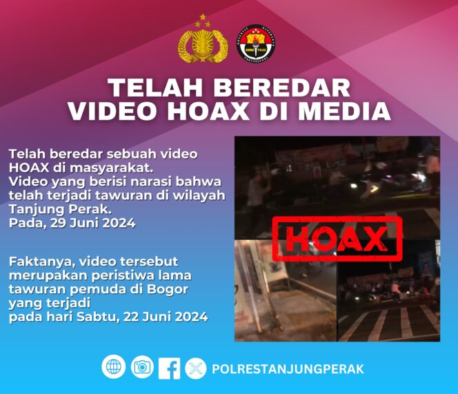 
 Beredar Video Tawuran Korban Dibacok, Polres Pelabuhan Tanjung Perak Pastikan Hoax, Kejadian Di Bogor