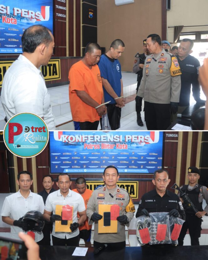 
 Polres Blitar Kota Berhasil Amankan Pelaku Begal Dengan Modus Kempes Ban