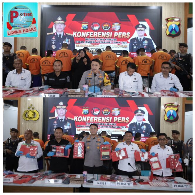 
 Polres Lamongan Berhasil Ungkap 29 Kasus Narkoba, 39 Tersangka Diamankan
