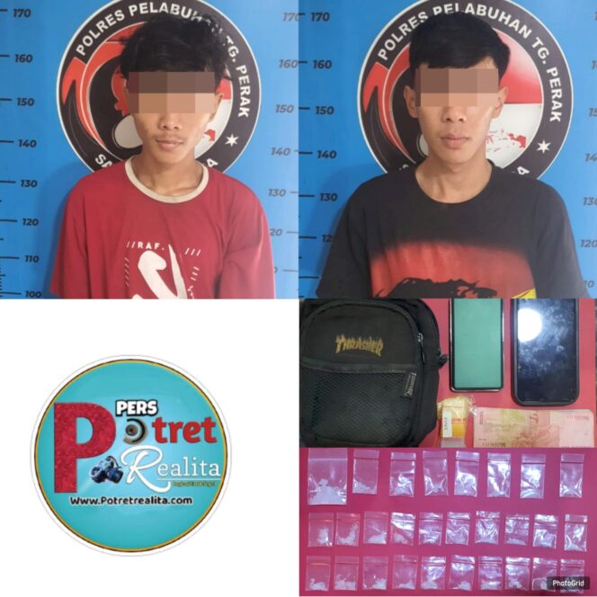 
 Polres Pelabuhan Tanjung Perak Amankan Dua Pengedar Sabu Kedung Mangu Surabaya